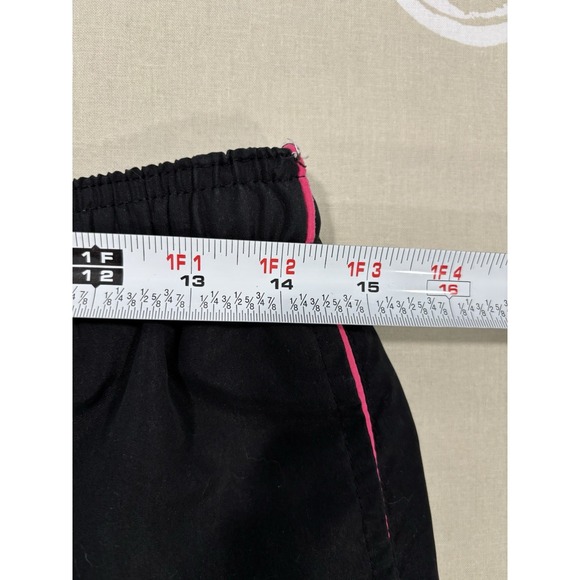 Y2K Black Track Pants Pink Piping Three Hearts Size Small Retro Streetwear - Picture 8 of 10